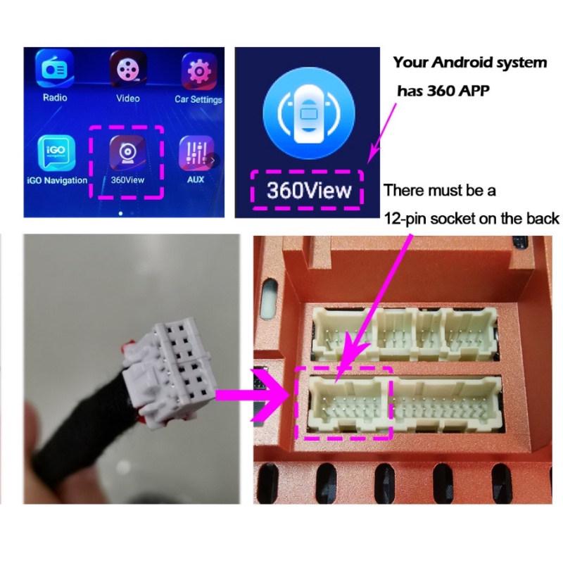 Camera HD 3D 360 Độ 4 Camera 360 720P 1080P Cho Xe Hơi