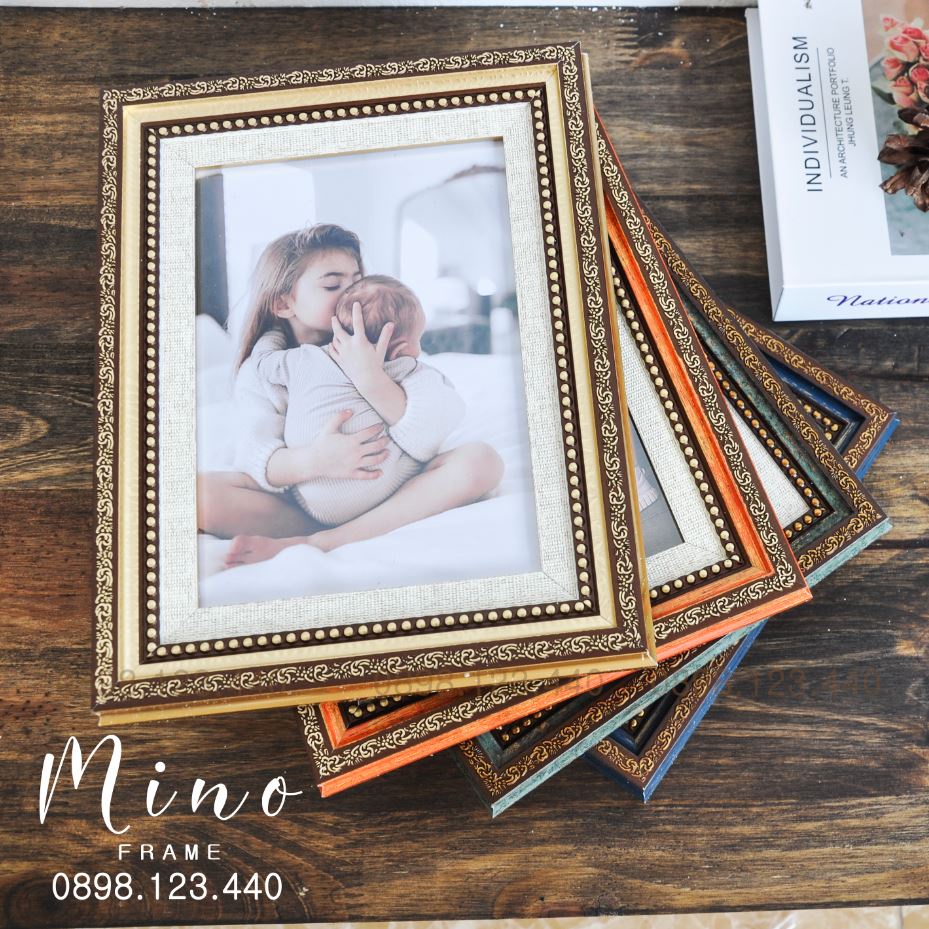 Khung Ảnh Gỗ 5 / 6 / 7 / 10 Trang Trí Phòng Khách, Phòng Ngủ Mino Frame KH09