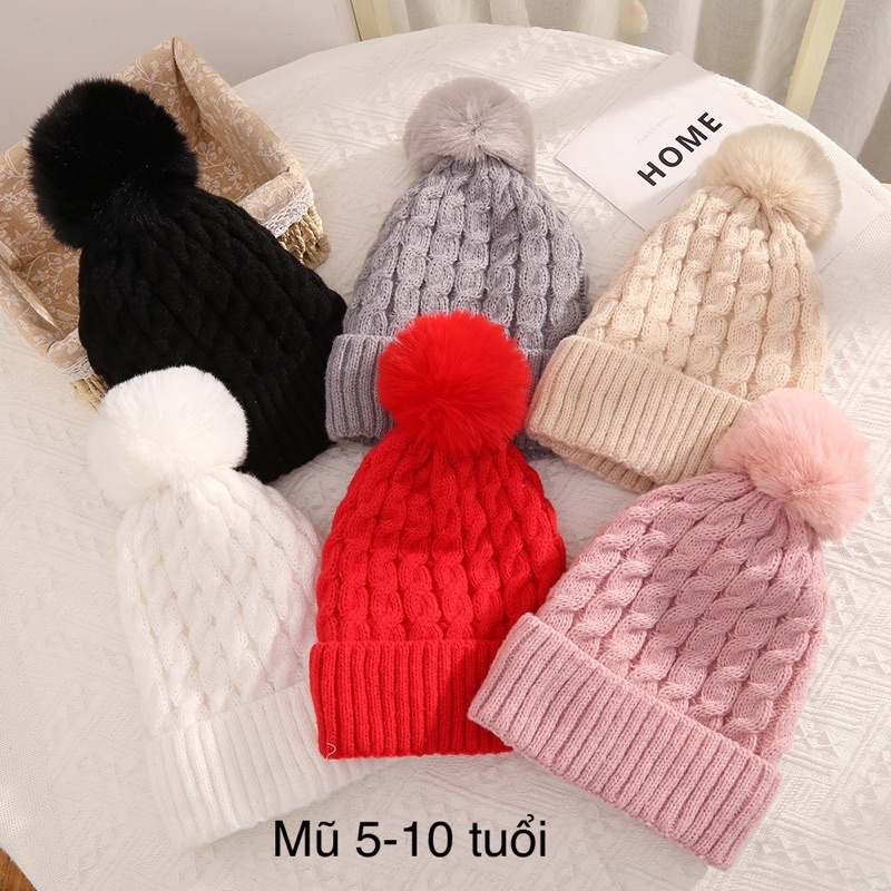 Mũ Len Lót Lông Dày