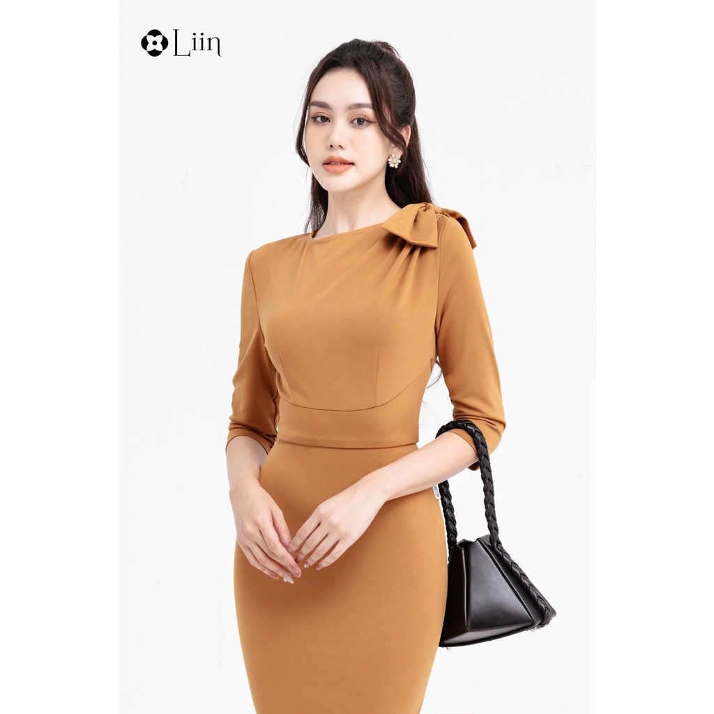 Đầm Thun Nhún ôm body sang trọng thanh lịch Liin Clothing D6455