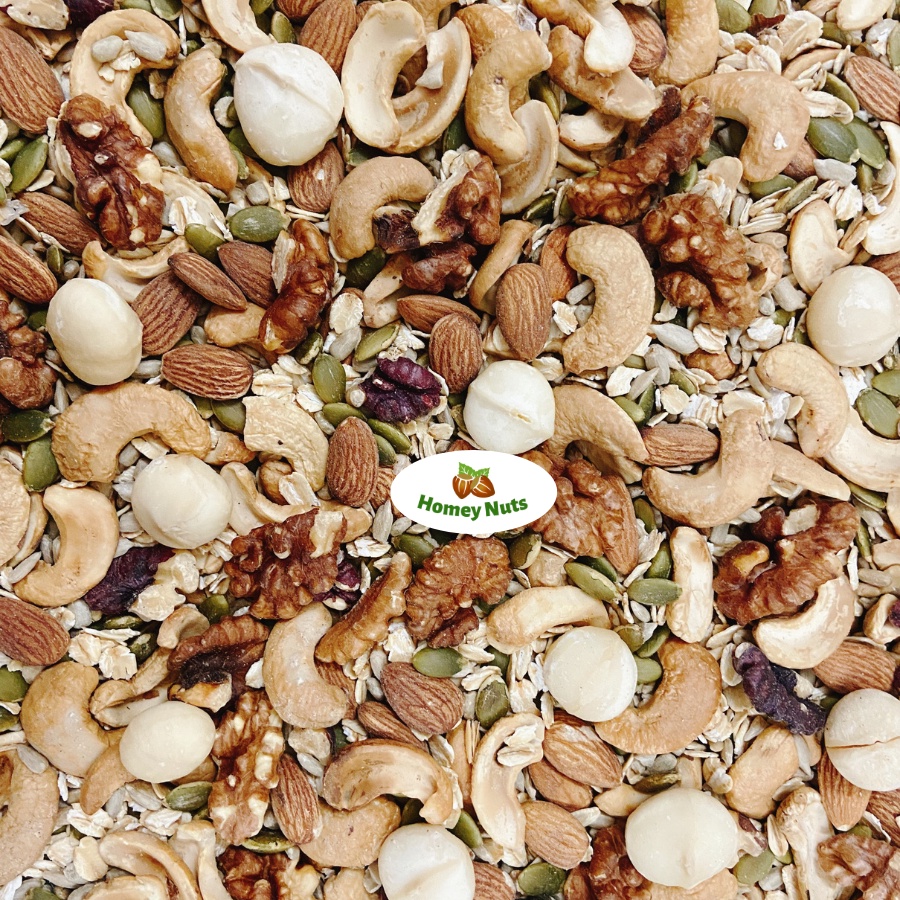 Ngũ cốc nguyên hạt, Granola không đường, không hoa quả sấy dành cho người ăn kiêng Homey Nuts