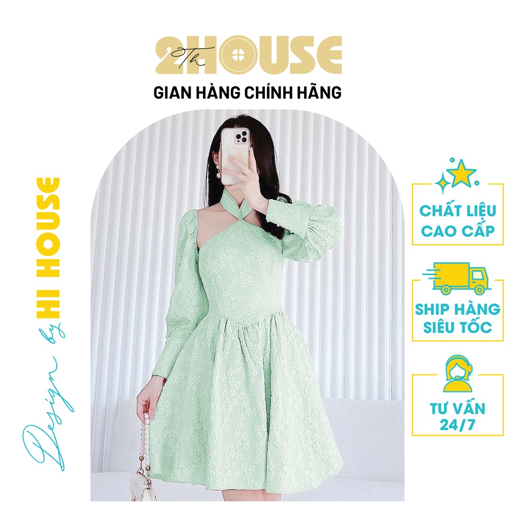Đầm thiết kế tiểu thư hoa nổi sang chảnh 2HOUSE-HH02