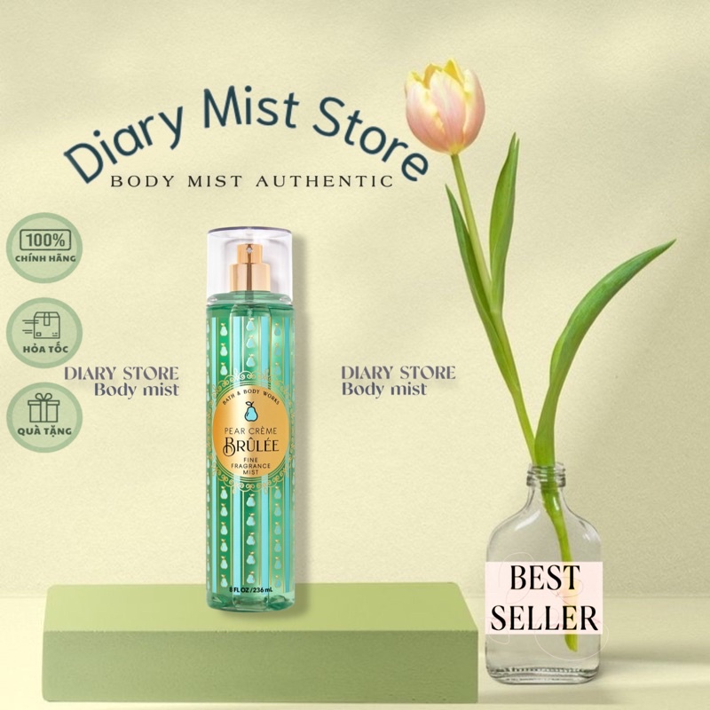 𝐃𝐢𝐚𝐫𝐲𝐦𝐢𝐬𝐭.𝐬𝐭𝐨𝐫𝐞  Xịt thơm toàn thân 𝐁𝐚𝐭𝐡 & 𝐁𝐨𝐝𝐲 𝐖𝐨𝐫𝐤𝐬 - Pear Creme Brulee