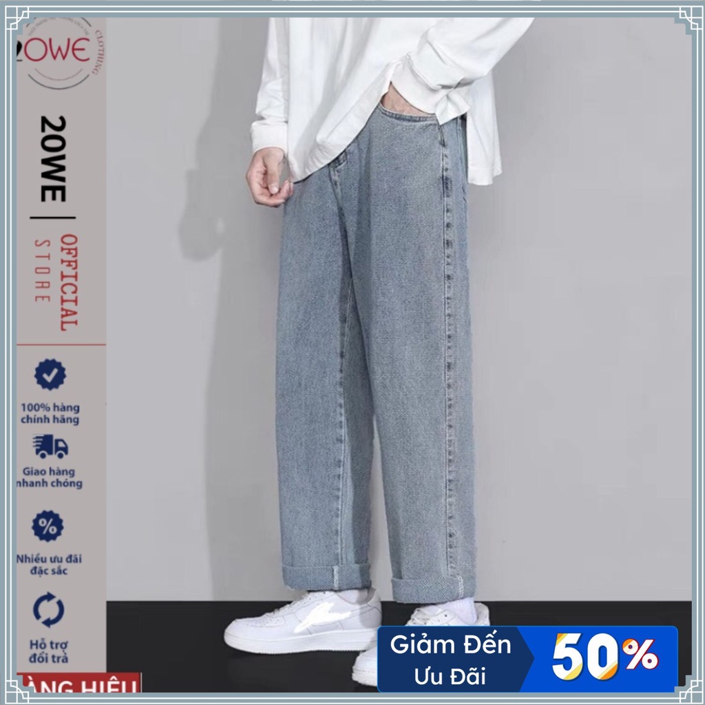 Quần jean nam Baggy phom suông ,Quần bò nam nữ dáng đứng vải jeans bò cao cấp hottrend hàn quốc 2022