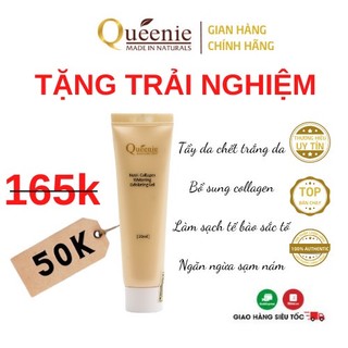 Gel Tẩy Tế Bào Chết Dưỡng Trắng Da Queenie Bổ Sung Collagen Trải Nghiệm 20ml