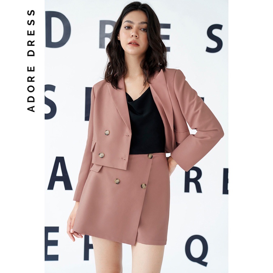 Crop Blazer 2 hàng khuy xanh pastel, trà sữa, đen, hồng baby 2BL3018 ADORE DRESS