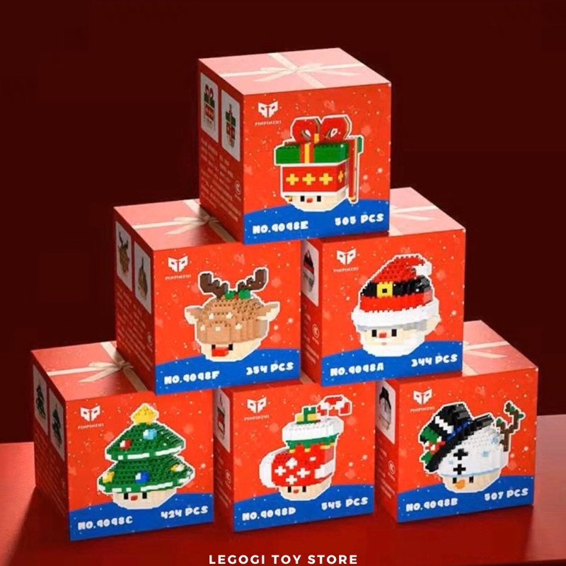 Đồ chơi xếp hình Legogi NHÂN VẬT NOEL CỠ NHỎ mô hình lắp ráp trưng bày trang trí phòng quà tặng sinh nhật Giáng Sinh