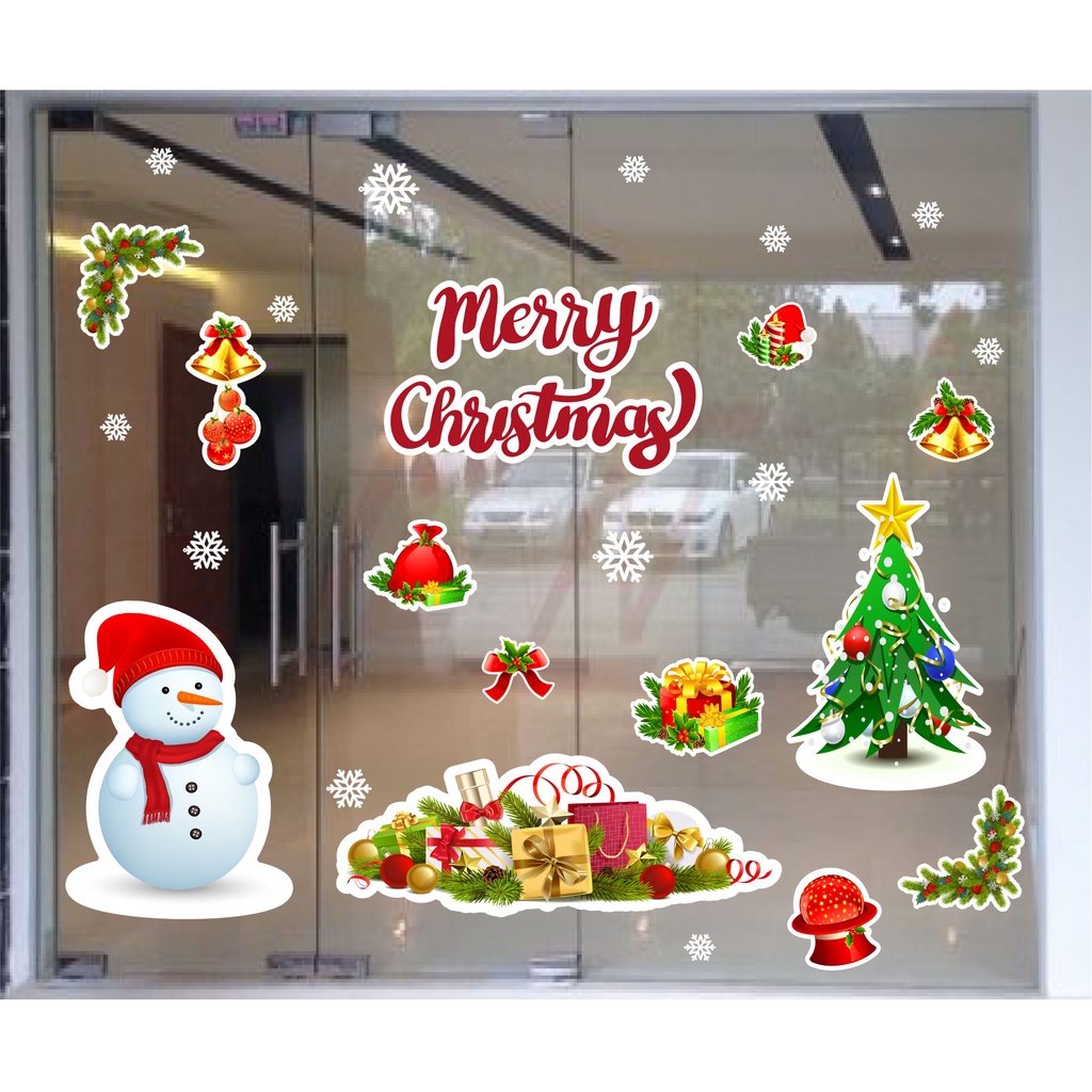 Decal Noel Trang trí Giáng Sinh Dán kính, Dán tường - Decal Trang trí Noel 2023 Dày dặn, Sẵn keo - Viet Decor