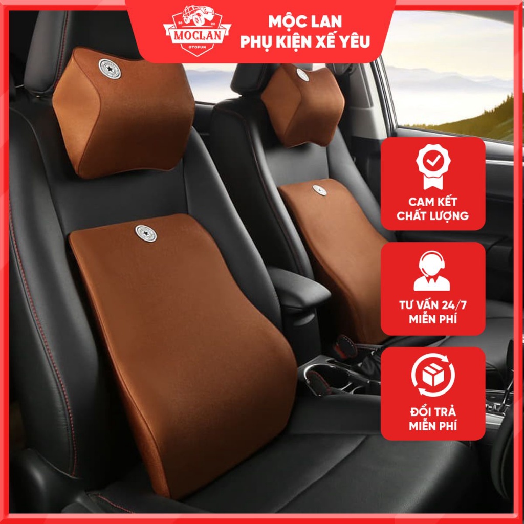 (ảnh thật) Bộ Gối Tựa Đầu và Tựa Lưng Cao Su Non Nguyên Khối Cao Cấp Siêu Đàn Hồi Chống Đau Mỏi