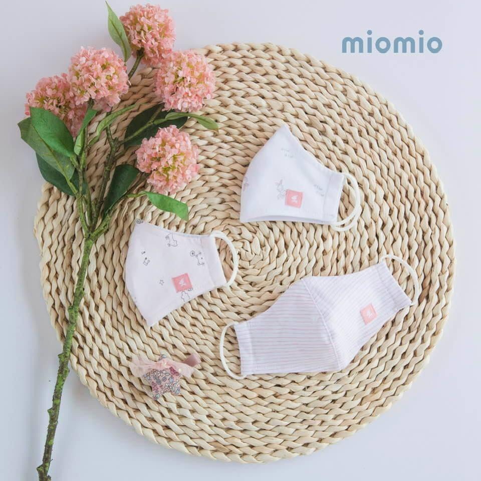 Khẩu Trang Vải Cho Bé Sơ Sinh MIOMIO (3 Cái),Chất Liệu 100% Cotton,  In Thỏ - Sọc - Mèo Mây