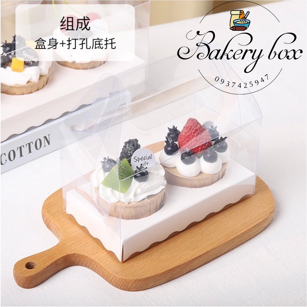Hộp Đựng Bánh Cupcake Mica 2 Ô