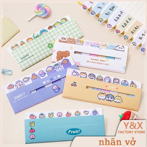 Y&amp;X Bộ 120 Giấy Ghi Chú Họa Tiết Hoạt Hình Cho Học Sinh