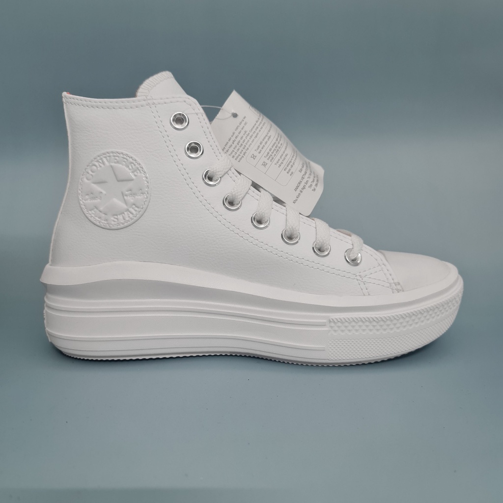 Giày Converse Move cổ cao da thuộc trắng nữ