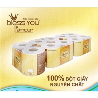 Lốc 10 cuộn giấy vệ sinh cao cấp Bless You Lamour - 014