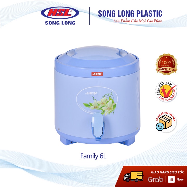 Bình Giữ Nhiệt Có Vòi Song Long Plastic - Các cỡ- (Giao màu ngẫu nhiên)-Song Long Plastics