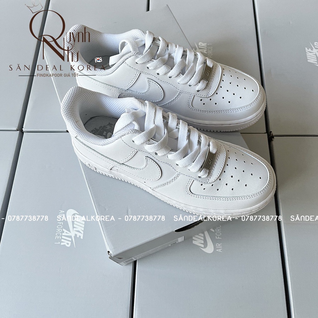 Giày Nike 𝐀𝐢𝐫 𝐅𝐨𝐫𝐜𝐞 𝟏 𝐋𝐨𝐰 07' 𝐀𝐥𝐥 𝐖𝐡𝐢𝐭𝐞 sẵn size nữ