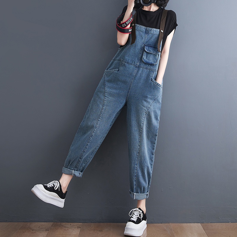 B39 Quần yếm bò bigsize dáng rộng phiên bản hàn quốc