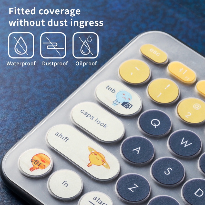 Miếng Dán Bàn Phím Bluetooth Không Dây Logitech K480 K380 Bằng Silicon Chống Nước Chống Bụi Họa Tiết Hoạt Hình