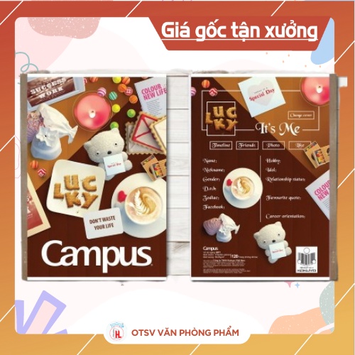 Vở kẻ ngang Campus 80/120 Trang Gift KOKUYO tập kẻ ngang cao cấp có gáy in hình dễ thương