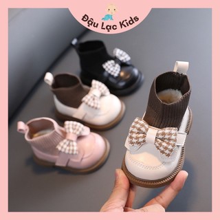  Giày Bốt Cao Cổ Cổ Len Mềm Mại Đính Nơ Xinh Xắn Cho Bé Gái 1 - 3 Tuổi Mã B0601 