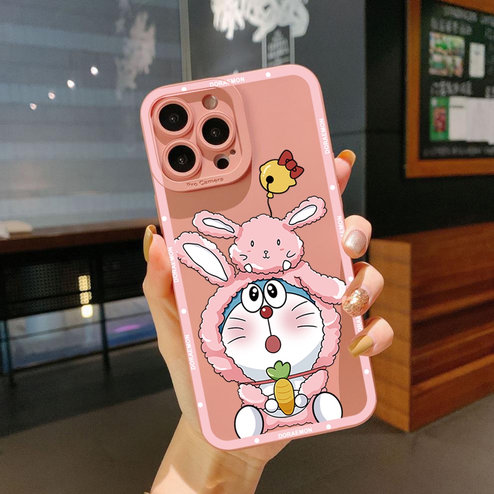 Ốp Điện Thoại Góc Vuông Hình Doraemon Dễ Thương Cho Samsung Galaxy S23 S22 Plus Note 20 Ultra S21 FE S20
