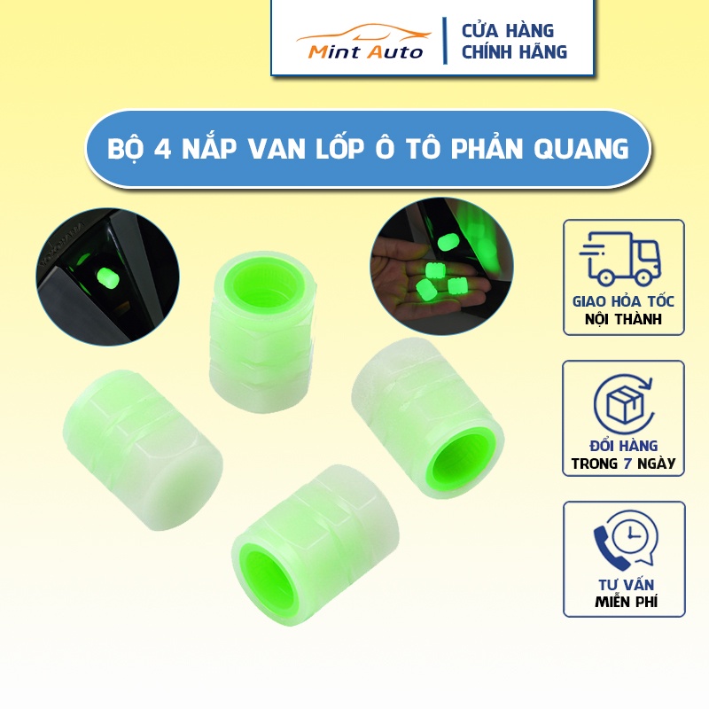 Bộ 4 Nắp Van Lốp Ô Tô Xe Máy Xe Đạp Đạp Quang Phát Sáng Độc Đáo