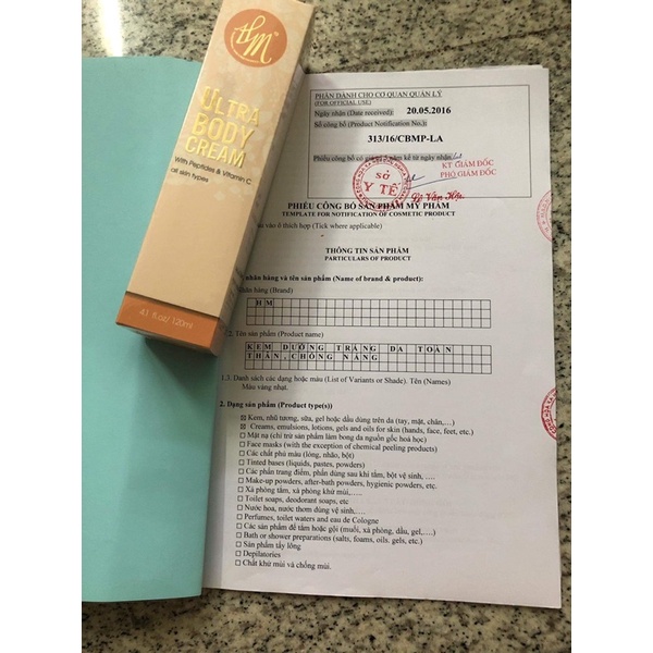 BỘ DƯỠNG DA TOÀN THÂN HM COSMETICS