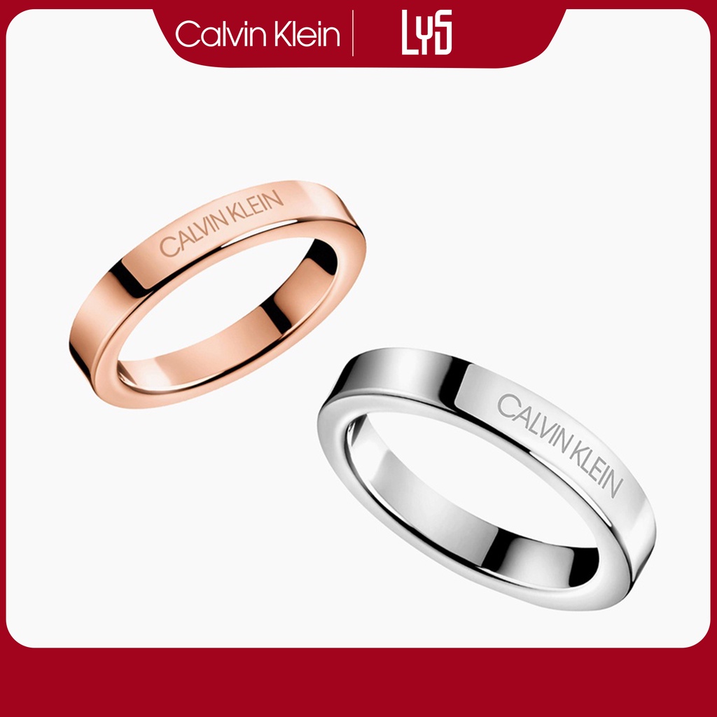 Nhẫn cặp đôi Calvin Klein Hook Rose Gold Ring - Nhẫn CK Authentic thẻ tag  bill check Code - MixASale