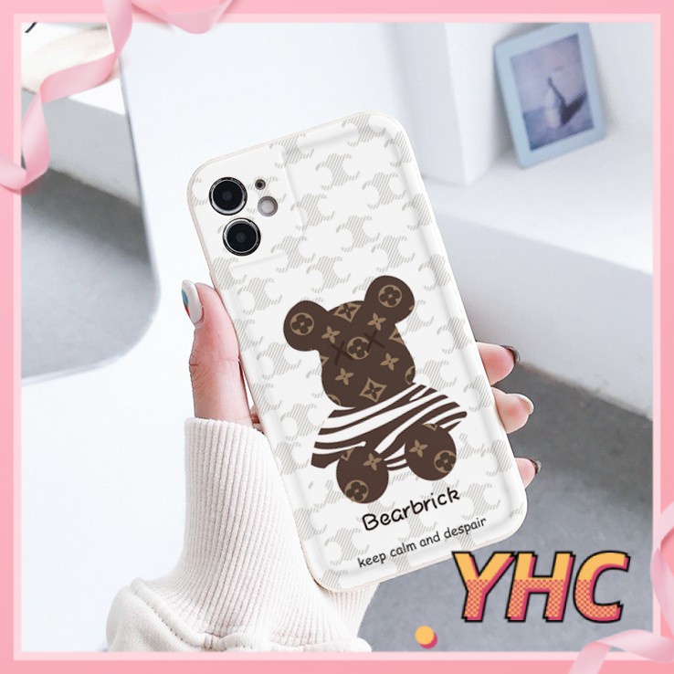 Ốp Điện Thoại Họa Tiết Gấu &amp; Gạch Cho iPhone 6s 6splus 7 7plus 8 8plus X XS XSMAX 11 12 Pro Max Plus Promax-432