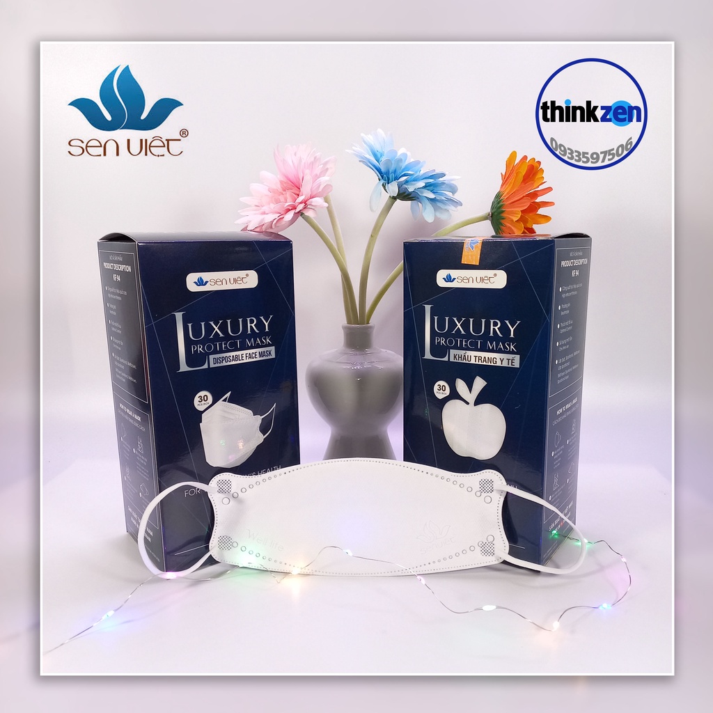 Khẩu trang y tế Luxury Protect Mask KF94, chính hãng Sen Việt cao cấp 4D 4 lớp, kháng khuẩn chống bụi thời trang