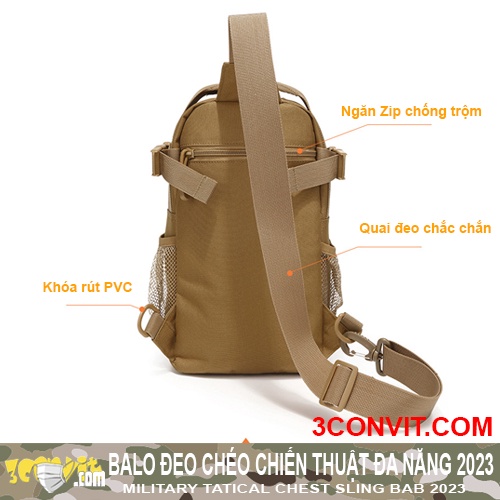 Balo đeo chéo thời trang phong cách chiến thuật 2023
