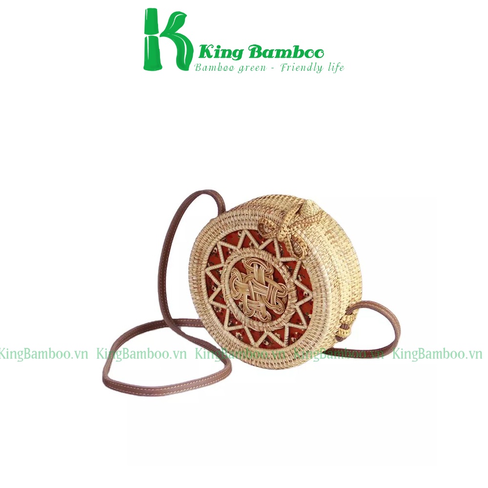 Túi xách bằng mây đi biển phong cách vitage, mây tre đan KING BAMBOO