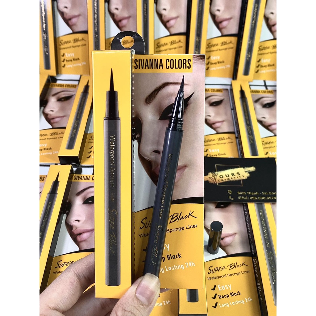 Bút Kẻ Mắt Nước Không Trôi Sivanna Super Black Eyeliner Màu Đen