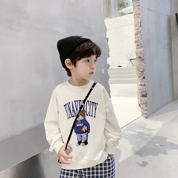 Áo dài tay thu đông cho bé EMBES KIDS , áo nỉ dài tay trẻ em từ 11kg đến 31kg