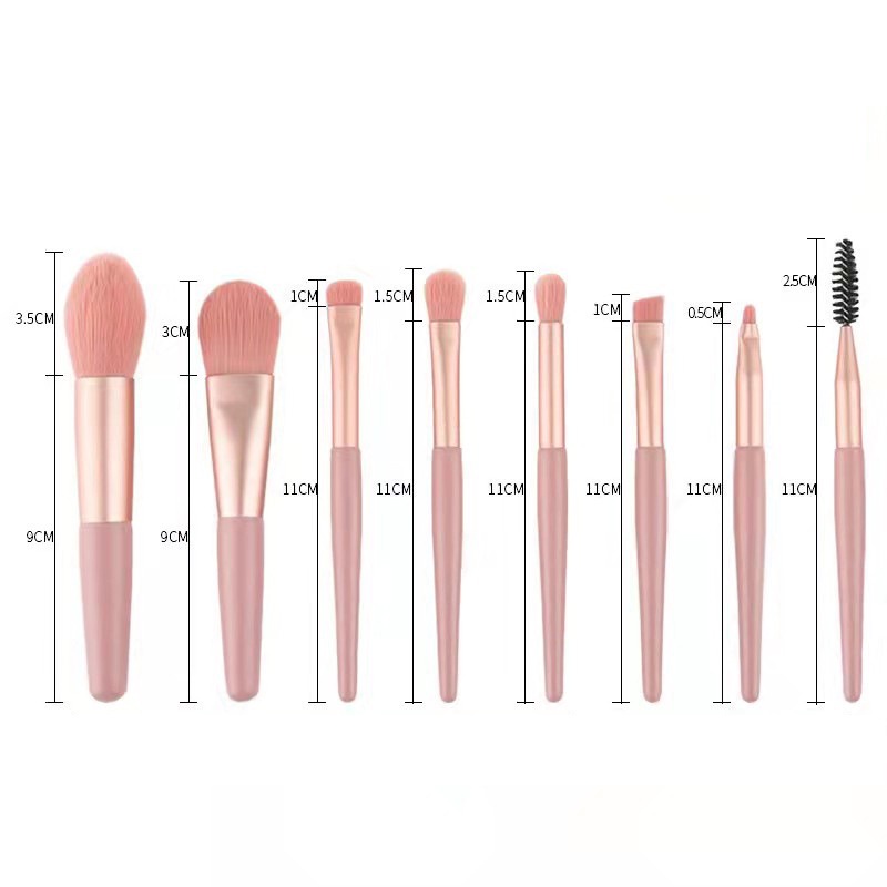 Bộ cọ trang điểm 8 món Vintage lông mềm mại siêu xinh AD