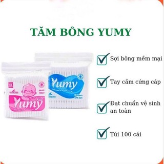 Tăm bông Yumy người lớn, trẻ em gói 100 que