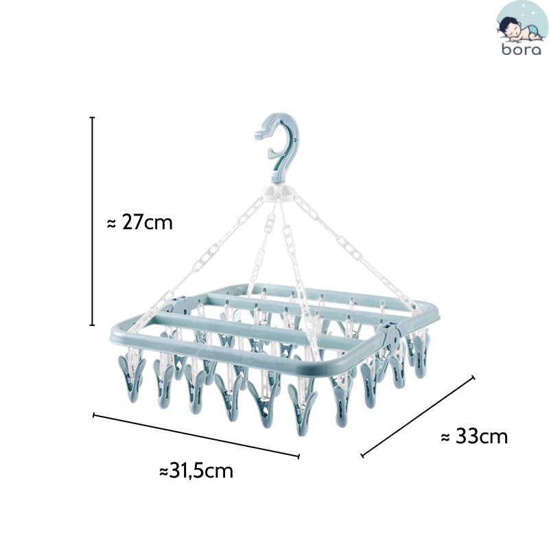 Móc chùm treo quần áo trẻ em 32 kẹp cao cấp [Có thể gấp gọn, tiện dụng, đa năng] | BigBuy360 - bigbuy360.vn