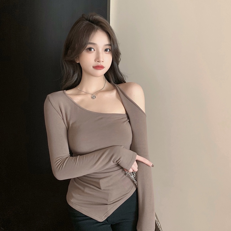 Áo Kiểu Bigsize Nữ Hở Vai Tay Dài Chất Thun Tăm Lên Phom Tôn Dáng Dễ Thương MÃ G61