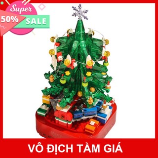 Cây Thông Lego, Bộ đồ chơi Lego Lắp ghép hộp nhạc Cây Thông Noel 500 Chi Tiết,Có nhạc,cót,quà tặng giáng sinh ý nghĩa