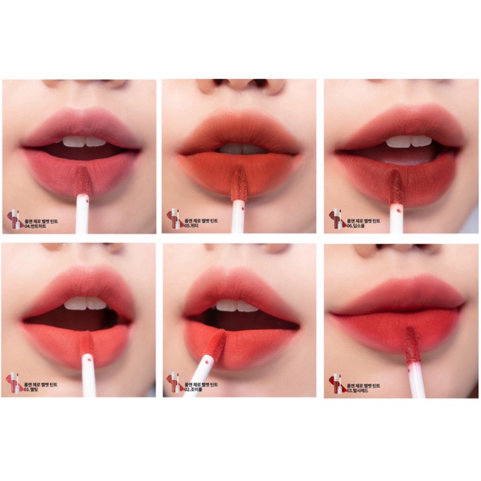 Son kem lì Romand Zero Velvet Tint Full màu Hàn Quốc 05 06 21 28 30