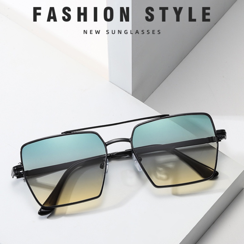 Kính Mát Gọng Vuông Kim Loại Chống Tia UV Thời Trang Sự Bảo Vệ