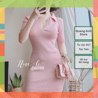 Váy Len Cổ Đức Trơn_Đầm Len Body
