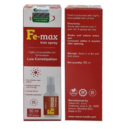 Sắt xịt Fe-Max Iron Spray / Femax phòng ngừa thiếu máu do thiếu sắt