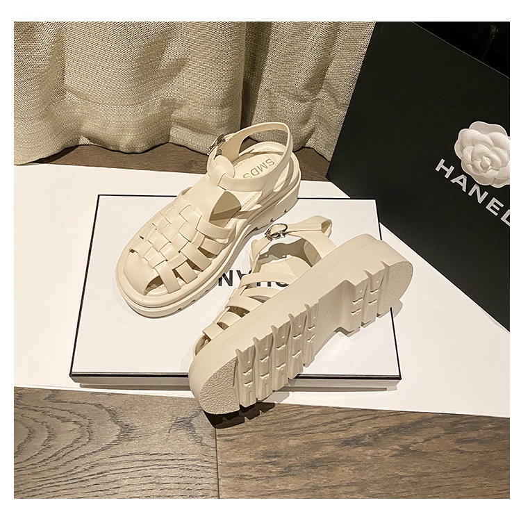 Dép xăng đan nữ đế bằng phong cách la mã cao cấp