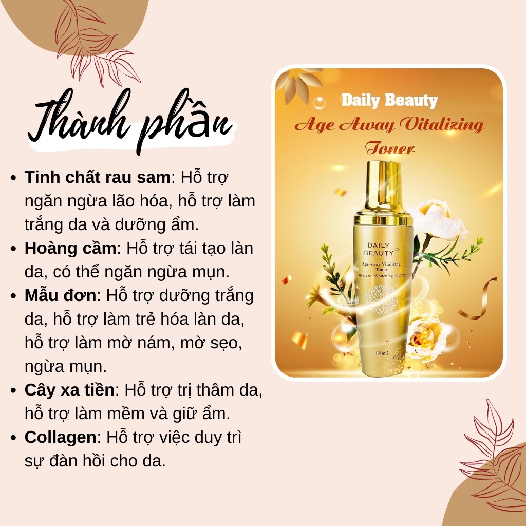 Nước Hoa Hồng Rb Hàn Quốc Daily Beauty Age Away Vitalizing Toner 120ml, Nước Cân Bằng Độ PH Cho Da- DrPhu