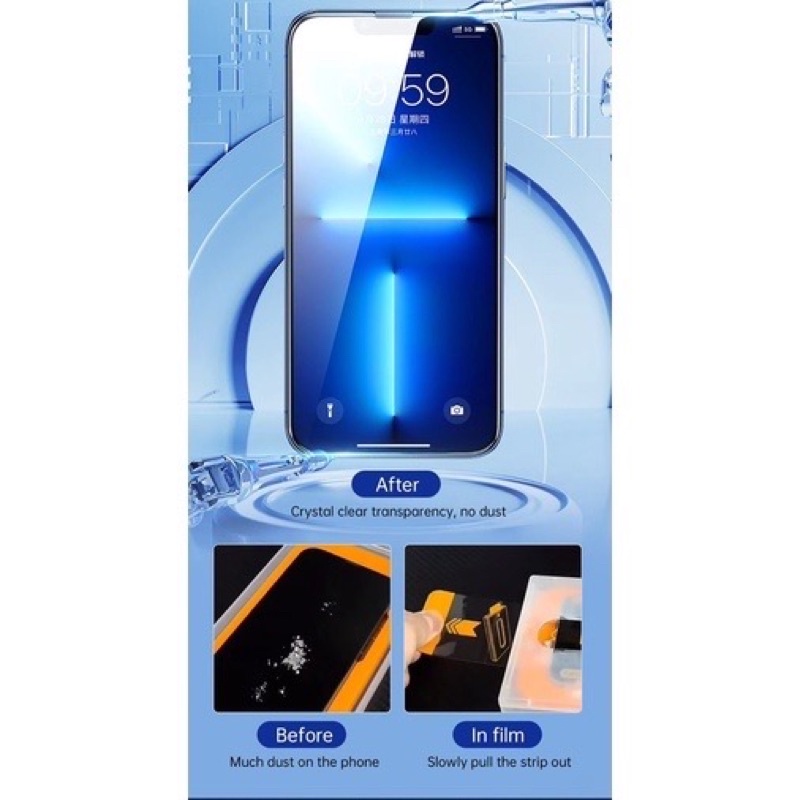 Kính Cường Lực Wiwu ivista kèm khung Tự Dán - Tự Lấy Bụi cho iPhone 12/12pro/13/13pro/13promax/14pro/14/14 pro max