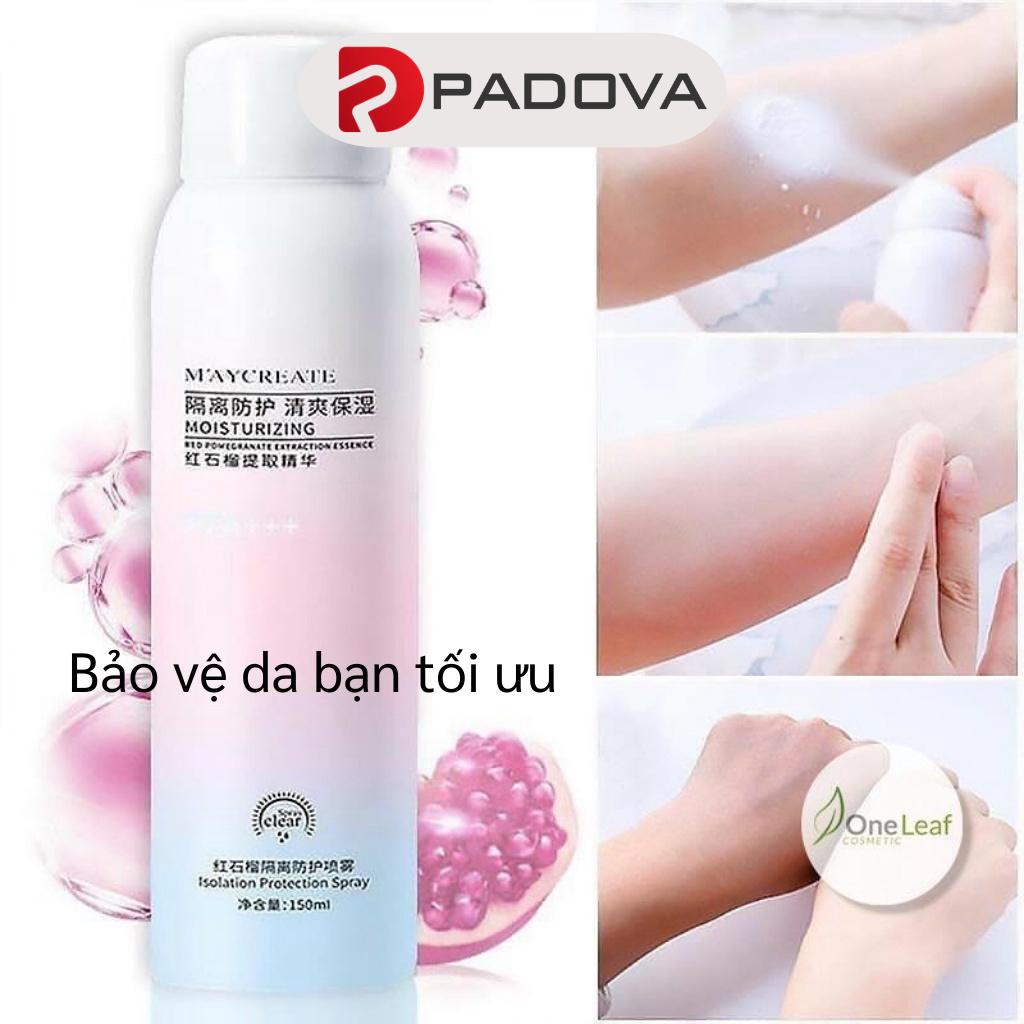 Bình Xịt Chống Nắng PADOVA Chống Tia UV, Nâng Tone Trắng Da 150ml 6557