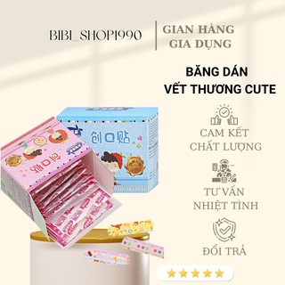 Băng dán y tế băng gâu hoạt hình cute dễ thương hộp 120 miếng