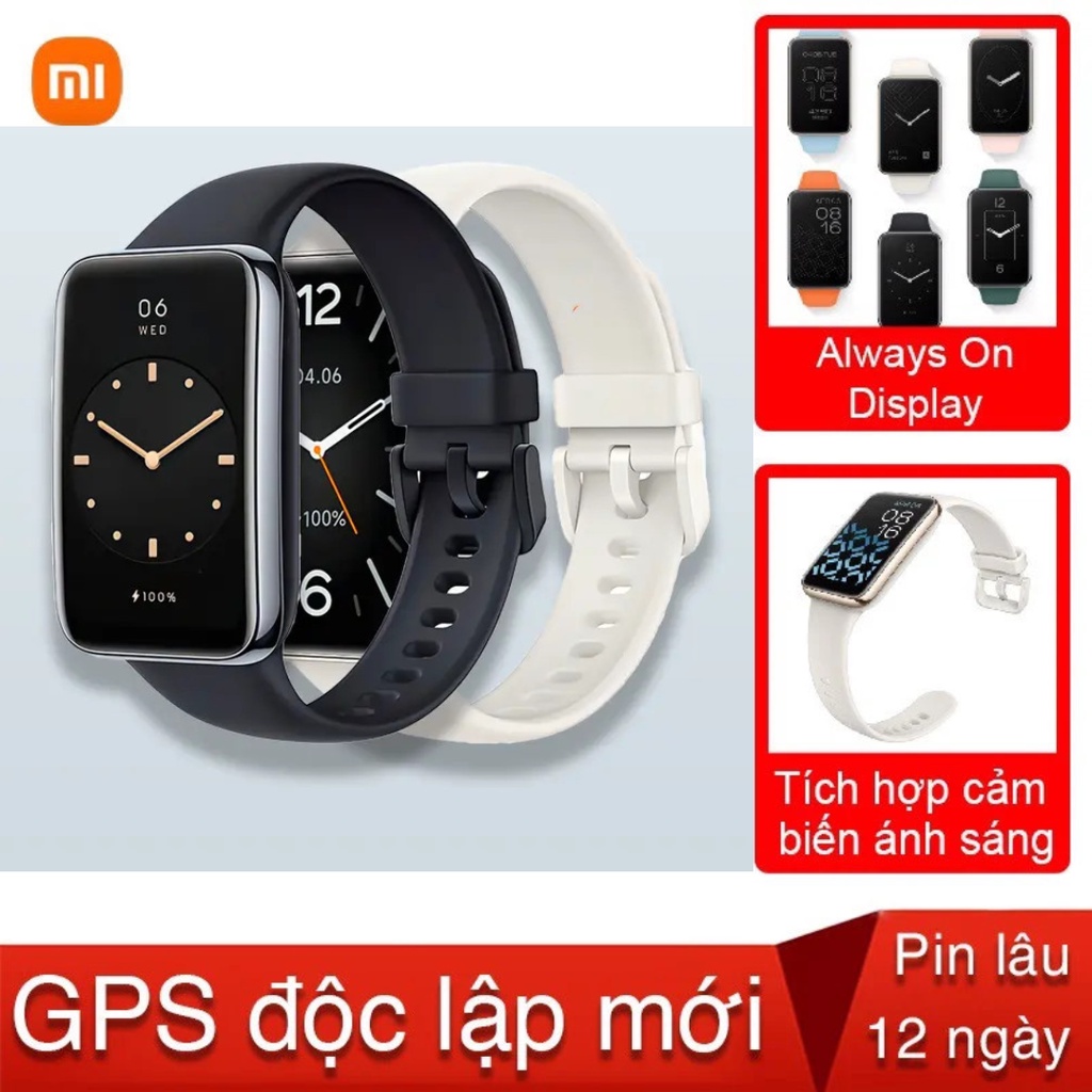 Vòng đeo tay thông minh Xiaomi Mi Band 7 Pro dây TPU Bản quốc tế có Tiếng Việt
