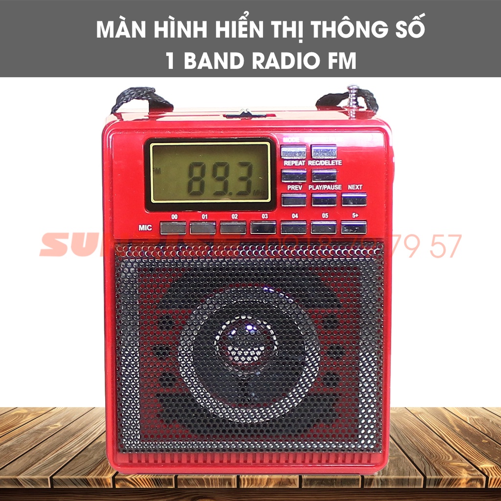 Máy nghe đài FM MH-88UR tích hợp đèn Led, Loa radio nghe nhạc MP3, Thẻ nhớ, USB - SUNRISE
